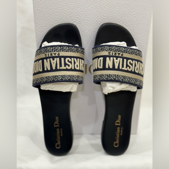 Dior Shoes - Dior Dway Sandals. 38 EU. Navy Blue. Used in excellent condition